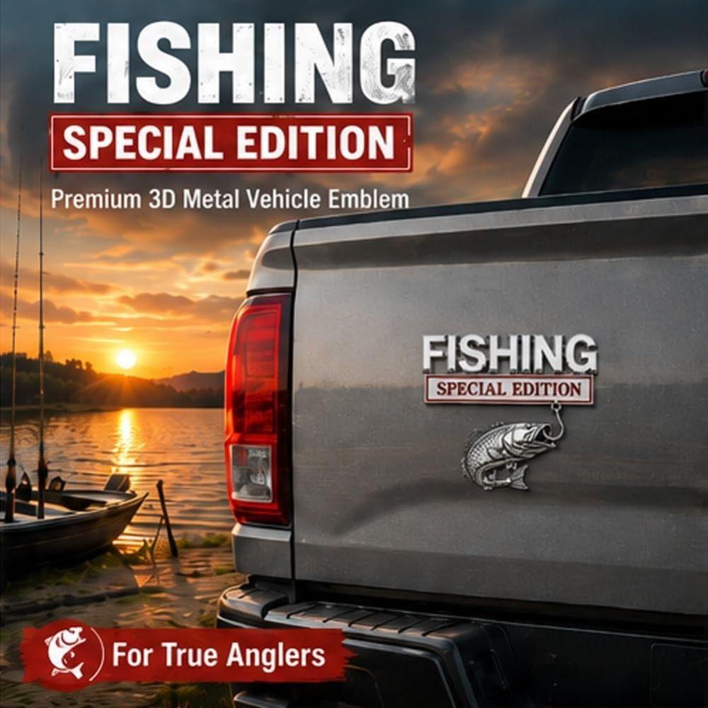 Metal Fishing Emblem Fishing Vehicle Emblem Fishing Themed Auto Badge  Vehicle Accessories
