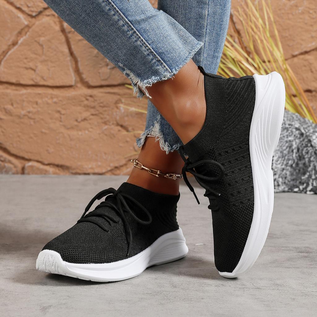 Large size summer new European and American fly-woven round head muffin sole single shoes