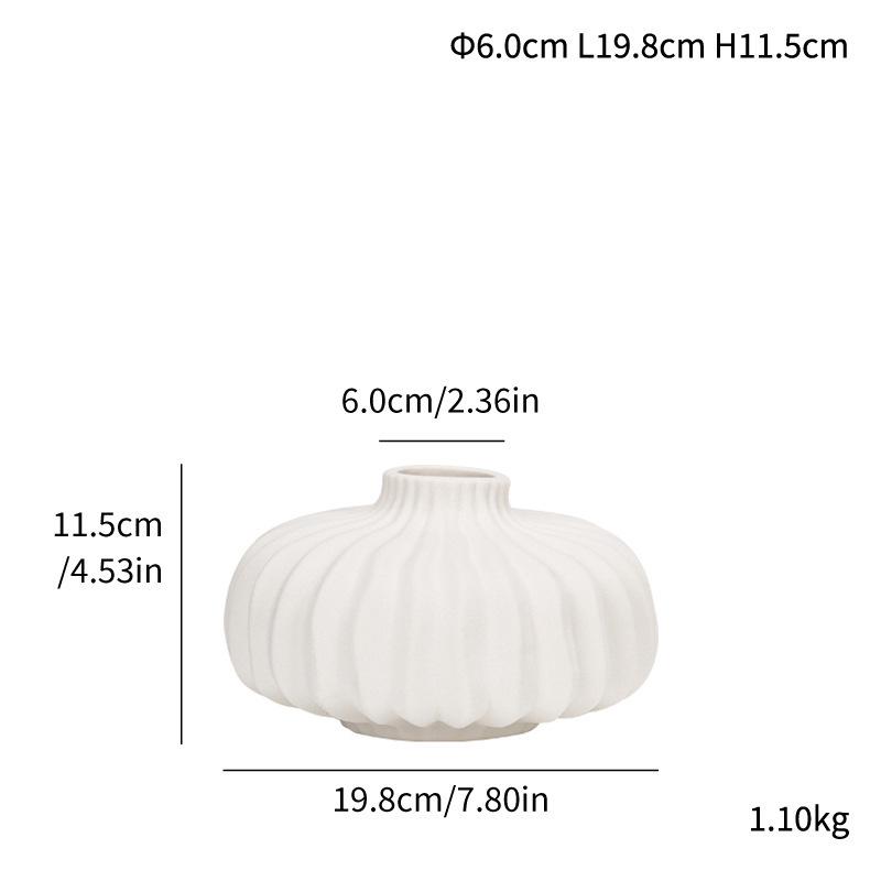 Decorative Big Belly Ceramic Vase with Light Luxury Style