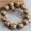 Purple Yew Wood Handcrafted 108-Piece Tiger Skin Sandalwood Buddhist Beads Bracelet for Couples