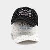 Letter Embroidery Polka Dot Baseball Cap Versatile Face Small Black and White Cap Women's Outdoor Leisure Sun Hat
