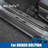 For BYD Dolphin 2023 2024 2025 Car Door Sill Scuff Cover ABS Carbon Fiber Pattern Threshold Strip Protective Sticker Accessories
