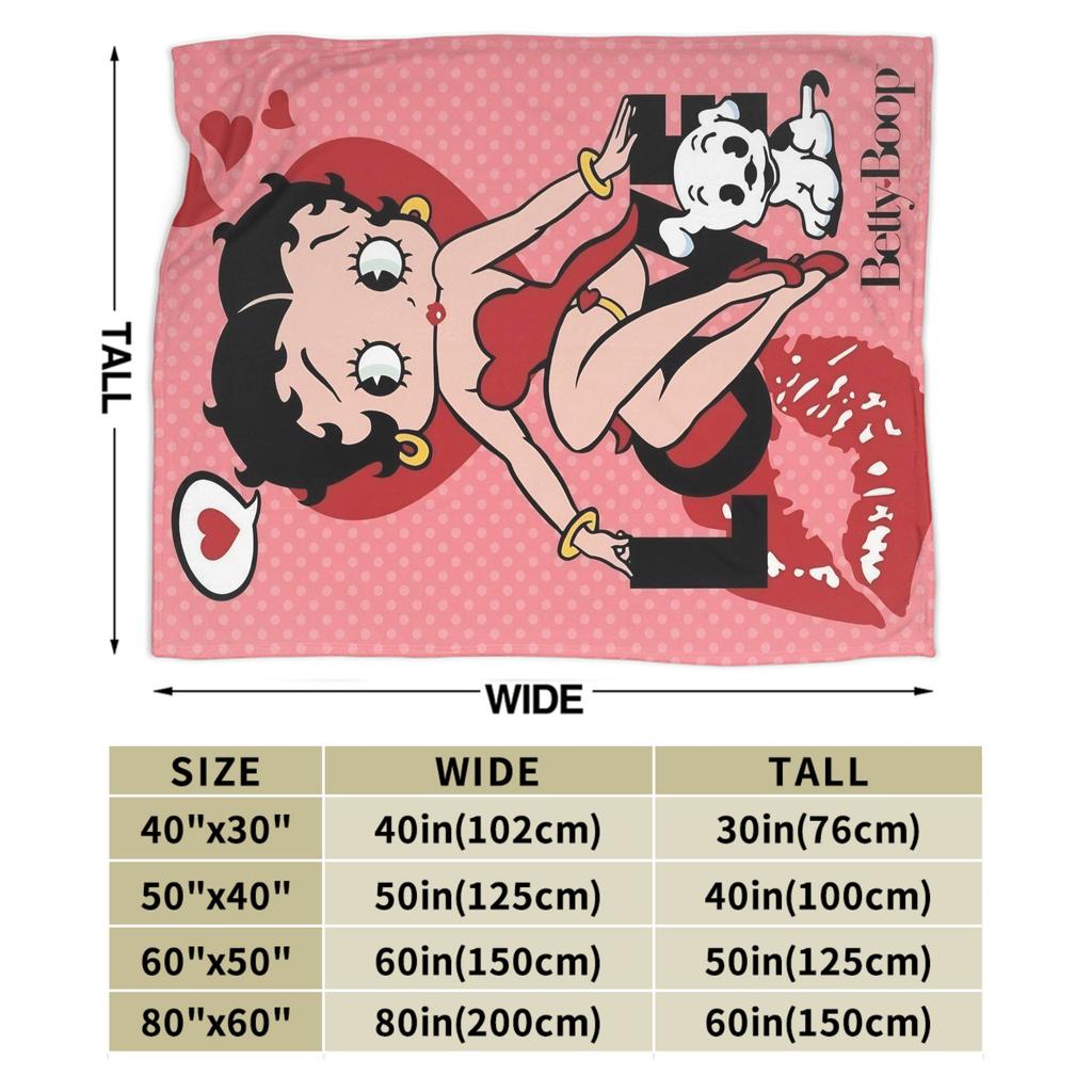 B-Bettys Boops Comfortable Blanket Cartoon Doll Casual Plane Travel Throw Blanket Home Decor Flannel Bedspread Sofa Bed Cover