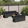 VidaXL Garden Lounge Set 11 Pcs with Cushions Black Braided Resin 3224326