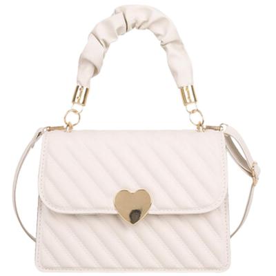 Small Shoulder Crossbody PU Lightweight [ORIJIRI] Women's Bag, Bag, Bag, Handbag, Leather, Heart, Cute, 3-way, (White)