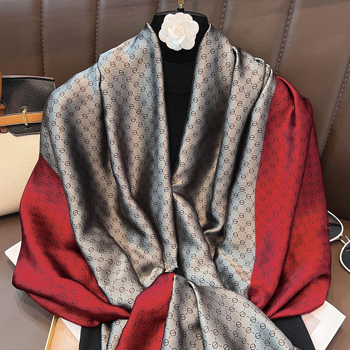 New Japanese and Korean color matching long scarf, office air-conditioned room, shawl outside to work, silk scarf outside commuting 180cm