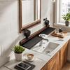 Walnut Finish Suction Cup Bathroom Shelf Wall Mount Shower Shelf Over Faucet Sink Rack  Bathroom