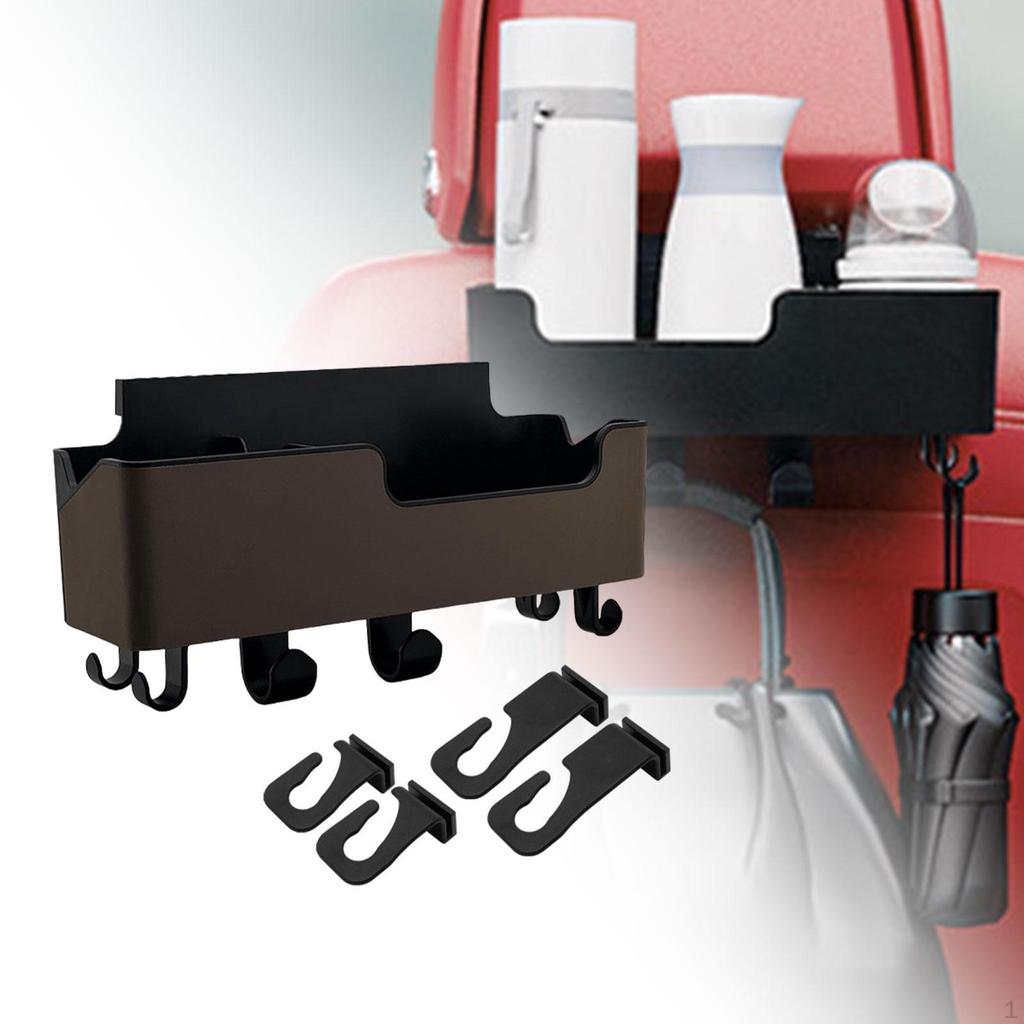 Car Headrest Backseat Storage Box Multifunctional for Kids with Hooks Cup Holder