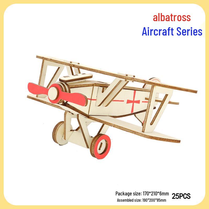 Handmade 3D Wooden Military Tank Model Puzzle for Children