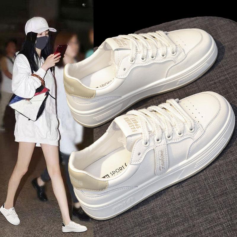 Leather Soft-soled Little White Shoes Women's Shoes Summer Breathable Spring and Autumn New Lightweight Flat Baseplate Shoes Casual Sports Shoes