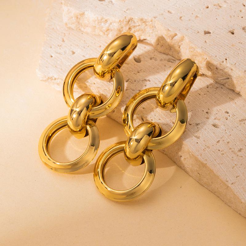 Elegant Light Luxury High-End Exaggerated Dangle Earrings with Versatile Design and Distinctive Style