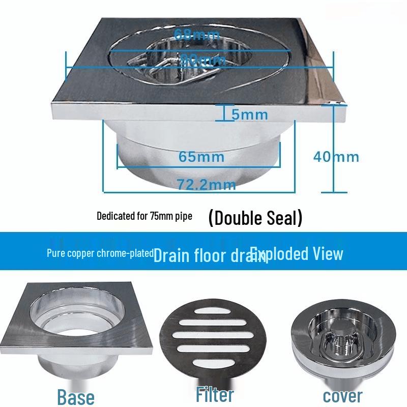75mm Copper Double Seal Floor Drain Plug