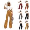 2026 Solid Color Corduroy Elegant Women's Long Pants, Slightly Flared, High-Waisted Casual Pants, Leg-Lengthening, Relaxed Style