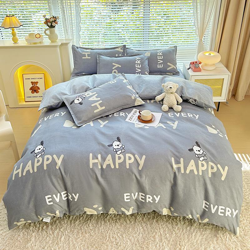 Fresh and Pastoral Style of Plants and Flowers, Dormitory Home Three-piece Set, Four-piece Set, Silky Soft and Delicate Bedding