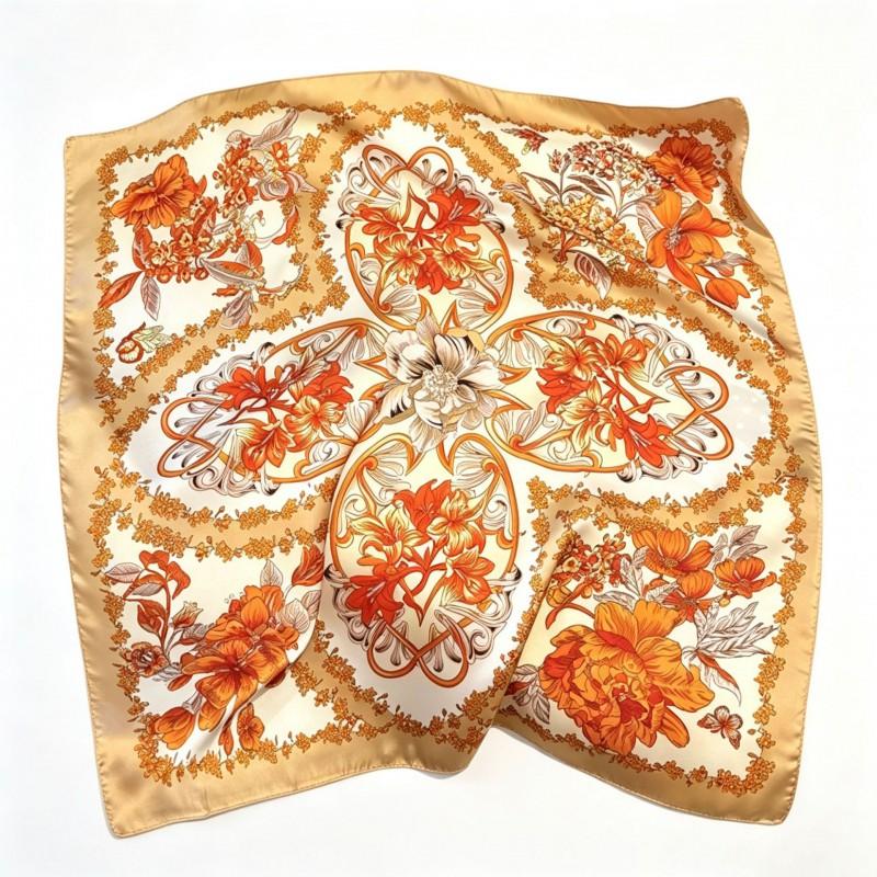 70x70cm Nylon Square Scarf Women Vintage Print Lightweight Accessory Office Casual Hair Styling