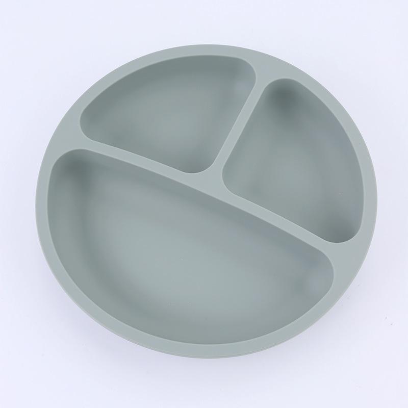 Children's Silicone Divided Plate Set: Food-Grade Tableware with Fork & Spoon for Babies and Toddlers