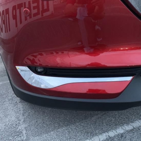 For Mazda CX-5 CX5 KF 2017-2021 Chrome Front Fog Light Lamp Eyelid Cover Trim