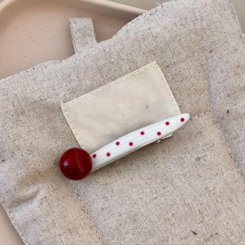 2pcs Cute Polkas Dot Heart Shape Metal Hair Clip Durability Lightweight Hairpin For Women Girls Everyday Use Hairstyles
