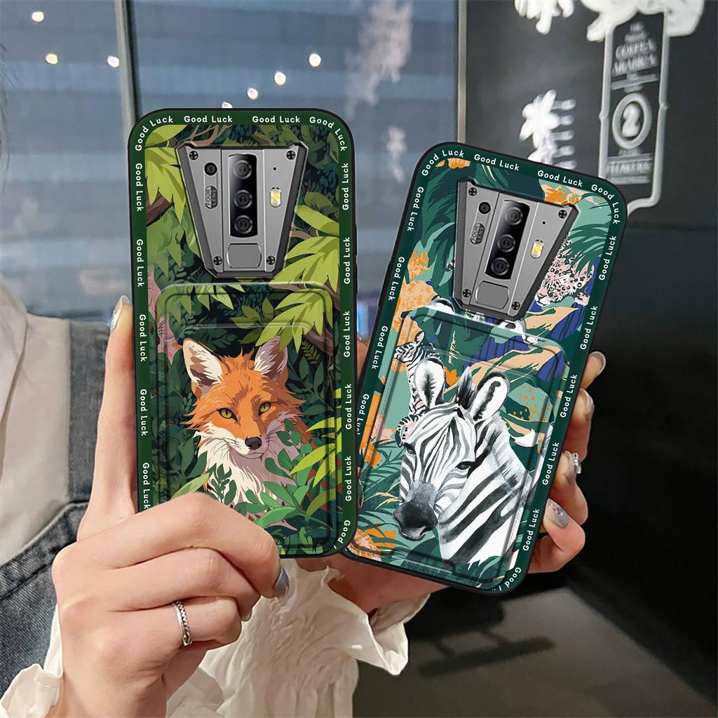 Cartoon Back Cover Phone Case For Blackview BV6900 Card Bag Graffiti Waterproof Soft Case Card Slot Silicone Shockproof