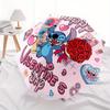 Stitch,Valentine's Day Themed Automatic Opening and Closing Folding Umbrella, Reinforced 8 Ribs, Compact Travel Design, Fashionable Folding