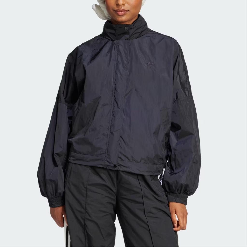 Adidas Adicolor Comfortable Solid Color Fashion Versatile Stand Collar Jacket Women Jacket Black JD2583