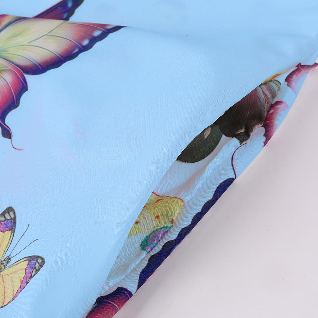 Women's V-Neck Ink Print Butterfly Dress with Pockets, Long Sleeve Summer Style