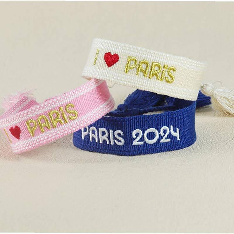 Sports Meeting Paris Couple Webbing Bracelet Embroidery Multicolour Pattern