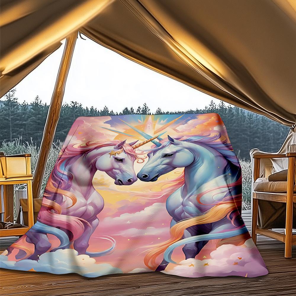 1pc Autumn Fox Leaves Throw Blanket Polyester Fiber, Lightweight Flannel, Soft & Warm, All Season Use for Outdoor, Camping 80x120cm