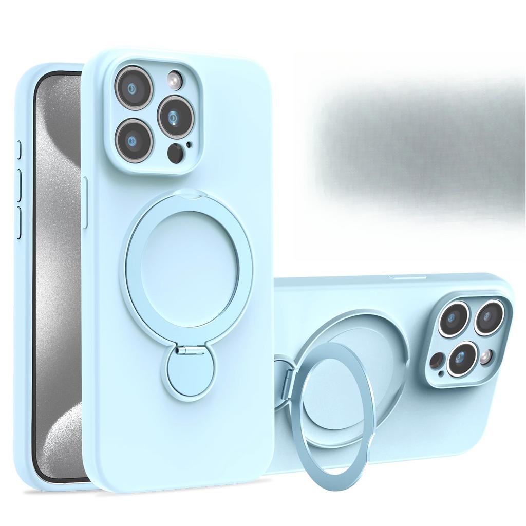 Applicable To Apple 16pro Mobile Phone Case Magnetic Suction Bracket 360° Rotating IPhone 15 Liquid 14 Anti-fall Protection Case