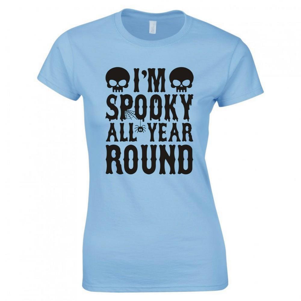 Funny Goth Im Spooky All Year Round Ladies Skinny Fit Tshirt S