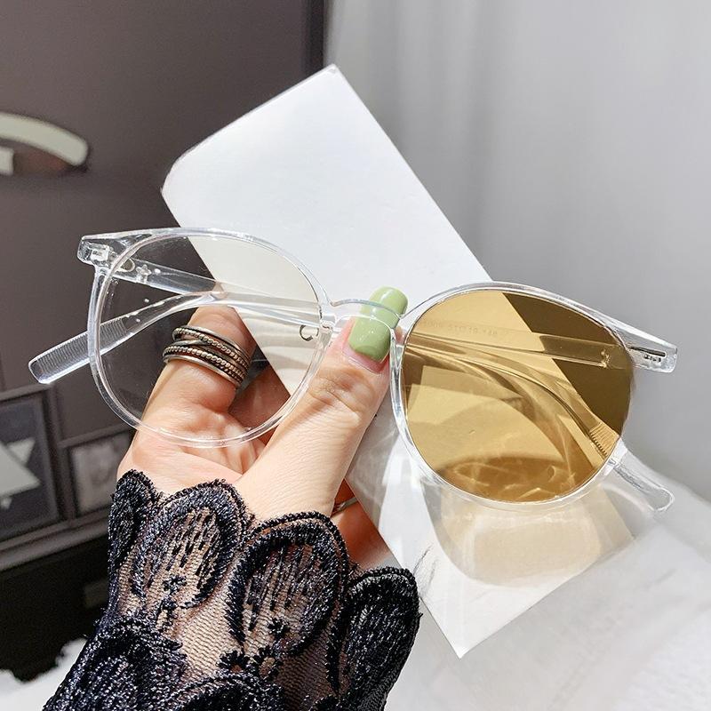 Myopia Glasses for Women, Fashionable High-definition Anti-blue Light Photochromic Glasses for Students, Plain Finished Myopia Glasses Frames