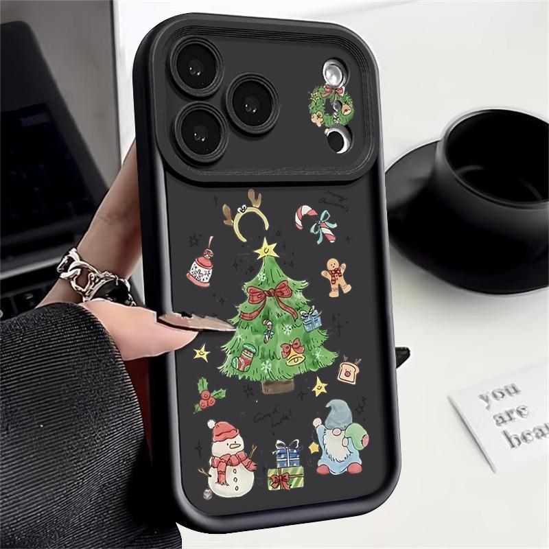 Christmas Tree TPU Phone Case For iPhone Air 16e 17 16 15 14 Pro Max 13 12 Pro 15 16 Plus Candy Color Silicone Soft Cover Fundas