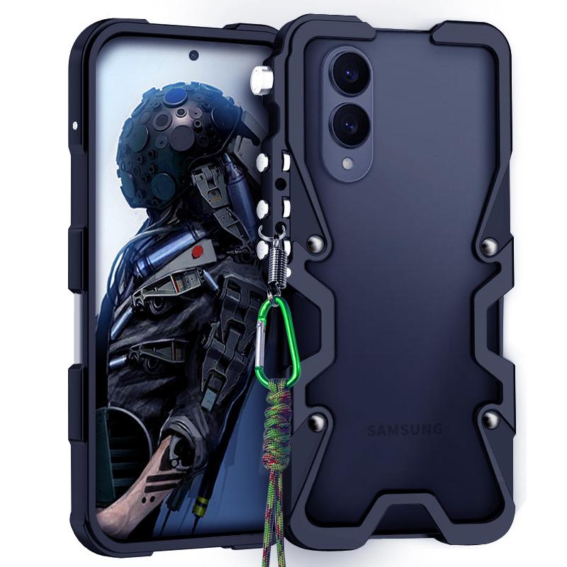 Armor Screw Metal Frame Shockproof Cover For Samsung galaxy s25 edge Aluminium Bumper Cases Heavy Duty Fundas With Rope
