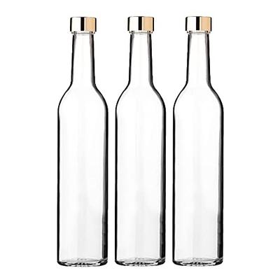 Slim Glass Wine Bottles, 500ml, Clear, Set of 3, Storage, Refillable, Made In Japan, GLASS BOTTLE BO500PGFG3