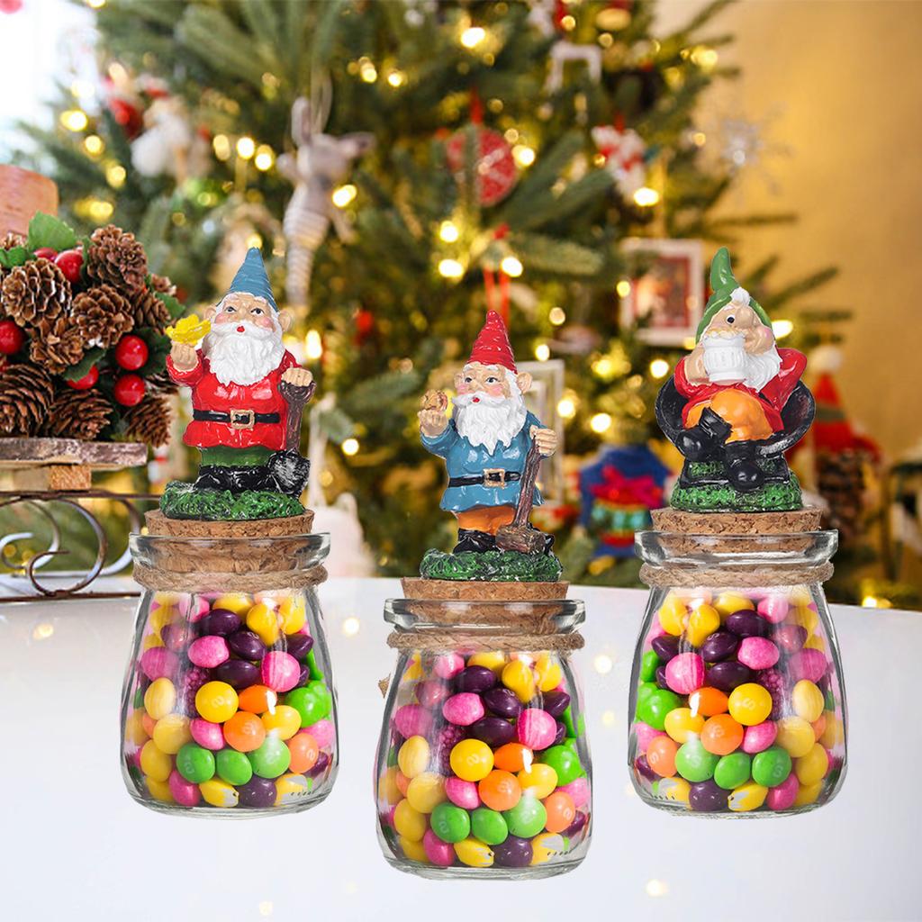 Storage Jar With Airtight Lid Elf Dwarf Candy Containers for Xmas Kitchen Countertop Decor