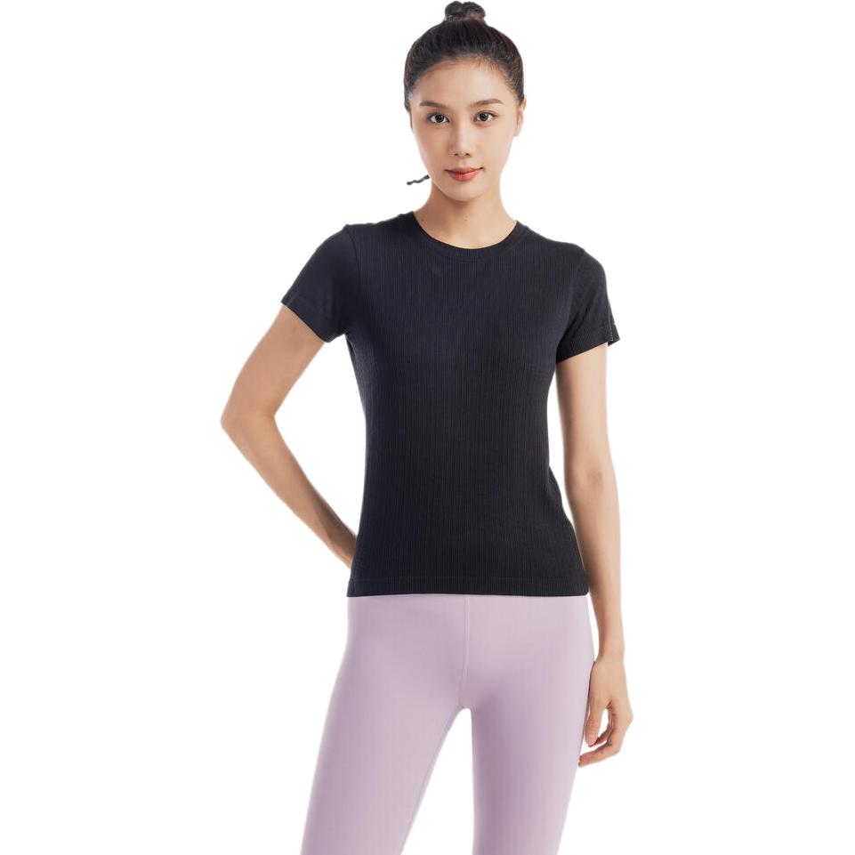 Decathlon Comfortable and Versatile Solid Colour Short Sleeve T-Shirt Women's Black