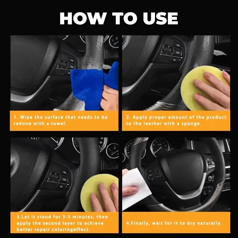 Car Steering Wheel Restoration Paste 100g Black Plastic Parts Coating Enhanced Shine Restores Cracks Remove Scratches Oxidation