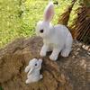Lovely Rabbit Figurine Ornaments Cute Bunnies Sculpture Micro Landscape Animal Figurine  Table