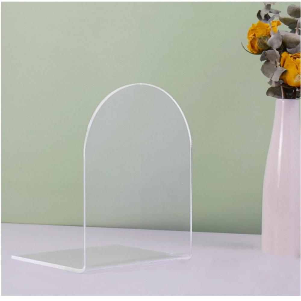 2PCS acrylic L-shaped book in the same color solid color transparent book baffle desktop fixed book