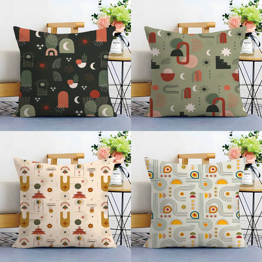 Boho Plant Nordic Pillow Case Plush Fabric Soft Double Sided Print Sofa Cushion Cover Throw Pillow Covers