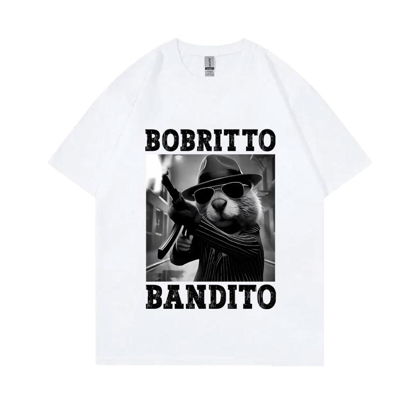 Bobritto Bandito Funny Beaver Meme T-shirt Men's Clothing Summer O-Neck Short Sleeve Tees Casual Humor Tops Cozy Cotton T Shirts