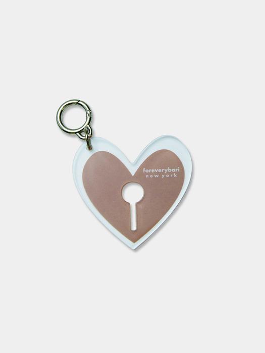 foreverybari New Heart Pouch Bag Holder Keyring (Chocolate)