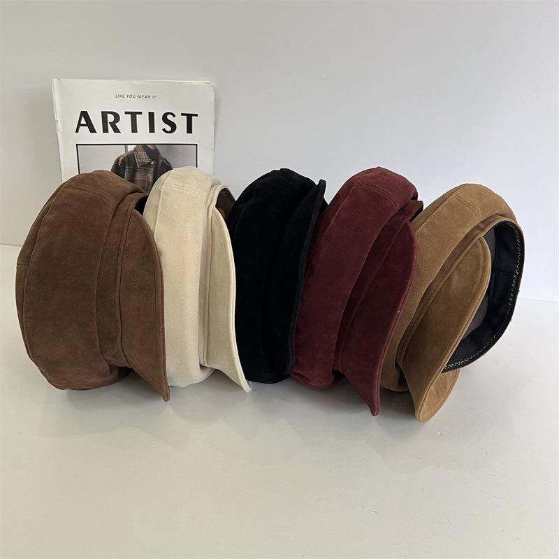 Simple Temperament Deerskin Velvet Octagonal Hat Women's High-quality Good Version Newsboy Hat Showing Face Small Versatile Casual Trendy Hat