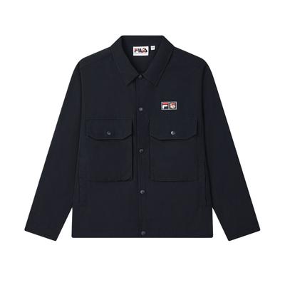 X MAISON KITSUNE Original Logo Fashion Simple Versatile Loose Long Sleeve Shirt Men Shirts Legendary-Blue F11M529401F-NV
