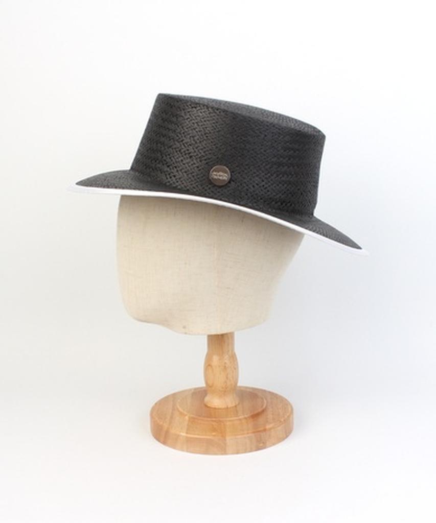 Yunibeosyeolkemiseuteuli Edge Taping Black Simple Panama Hat Panama Hat