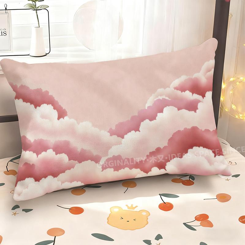Pink Clouds Pillowcase Design Suitable For Sofa Bedroom Car Pillow Cover Cushion Rectangular Back Cushion
