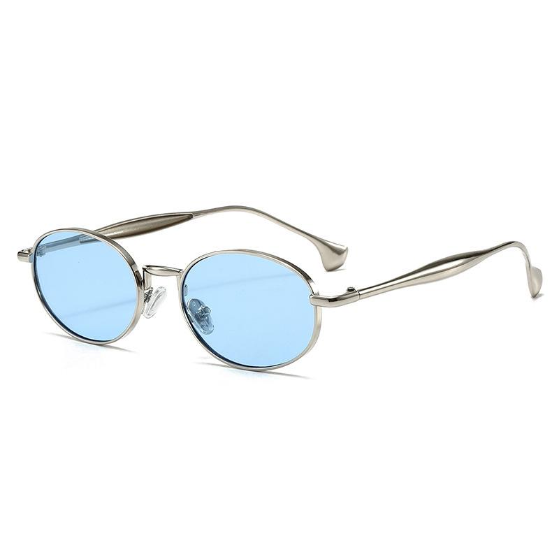 Retro Small Gothic Steampunk Oval Sunglasses Men Women Brand Designer Vintage Round Metal Frame Sun Glasses UV400 Beach Shades