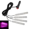 Dash Floor Foot Strip Lights 9 LED 4 In 1 Car Interior Atmosphere Lights Cigarette Lighter Adapter Auto Decorative Lamp