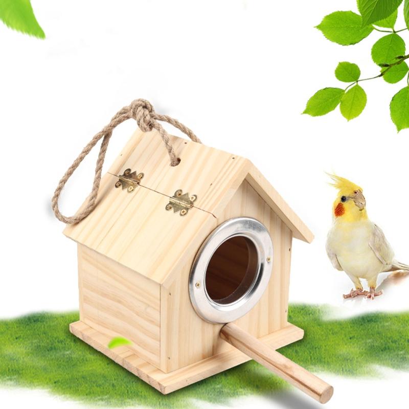 Bird Nesting House For Cage Parakeet Nest Box Bedding Parrot Breeding  Box  Wooden Bird House Pet Bird Nest