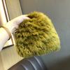 Rabbit Fur Hat Female Chuanxi White Fur Hat Fur Cold and Warm Plush Knitted Hat Cute Headgear Autumn and Winter